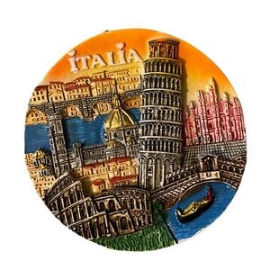 ITALIA Wall Hanging Souvenir, Piza Tower, Coloseum, Florence, Vatican, Gondola